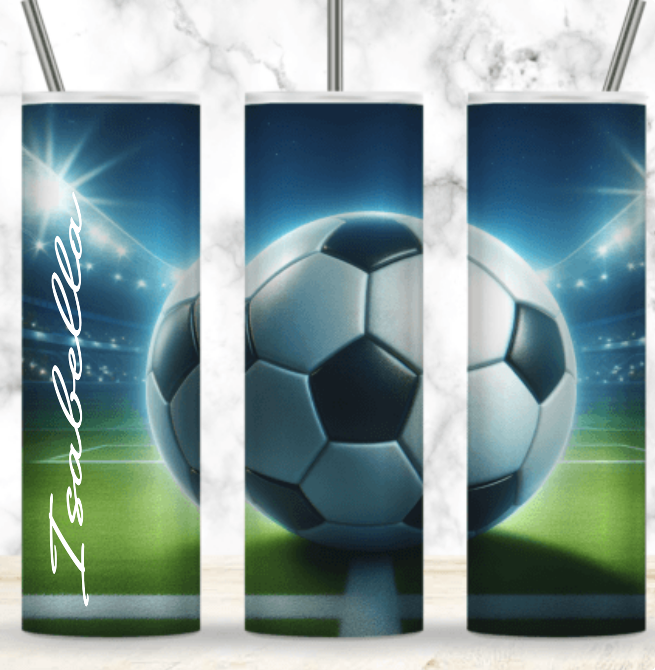 Soccer tumbler personalized