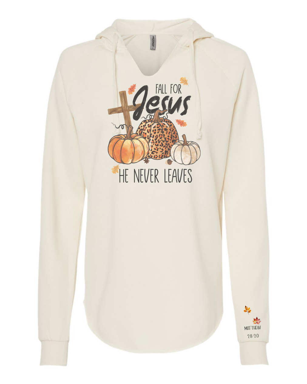 Fall for Jesus graphic print Hooded Sweatshirt