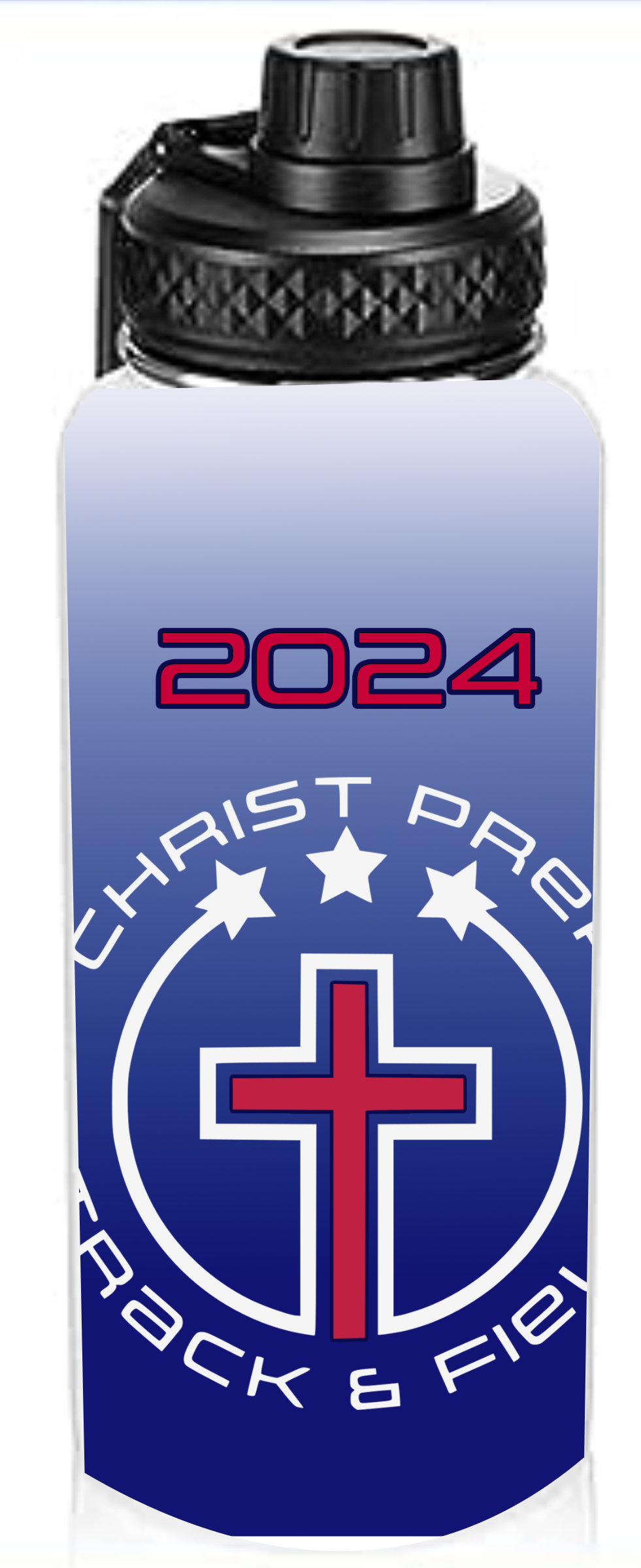 Christ Prep Track and Field Water Bottle- personalized